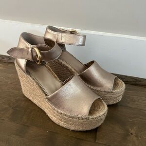 Marc Fisher Metallic Espadrille Wedge Sandals